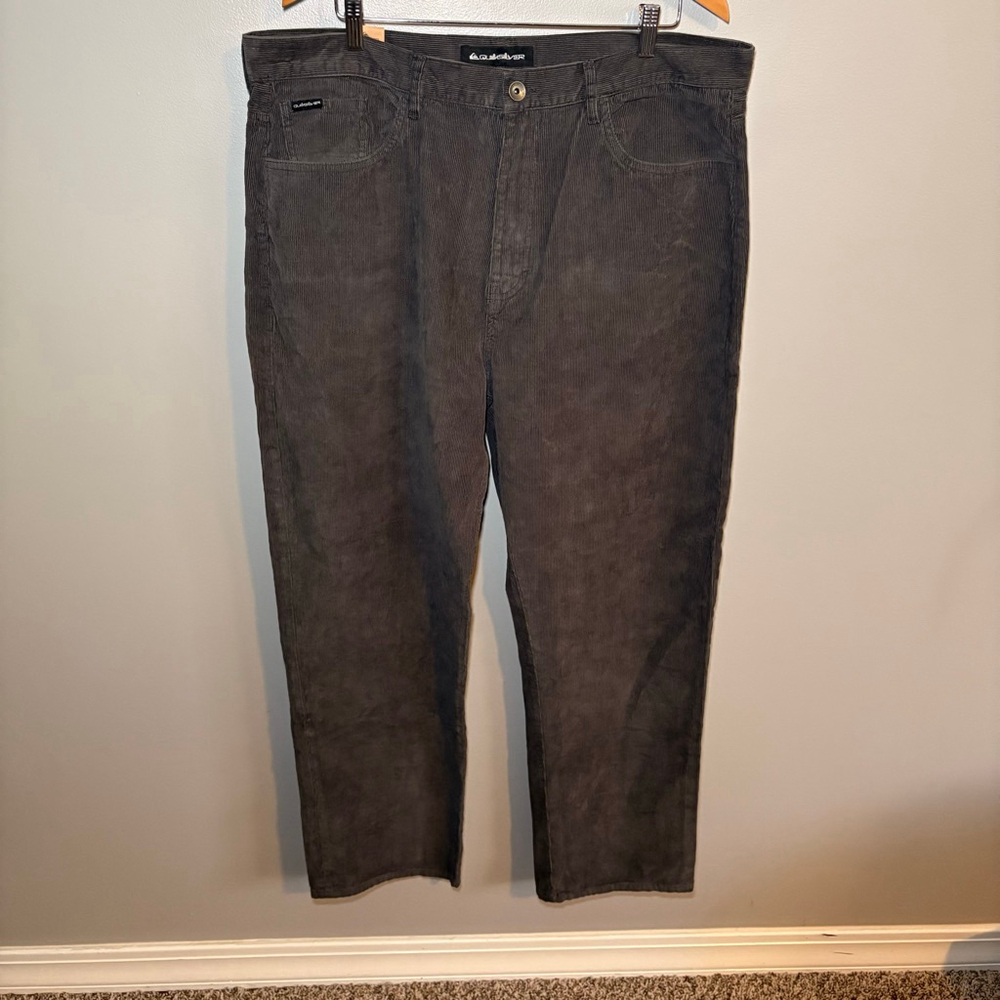 Men's‎ Quiksilver Gray Corduroy Pants Waist 40